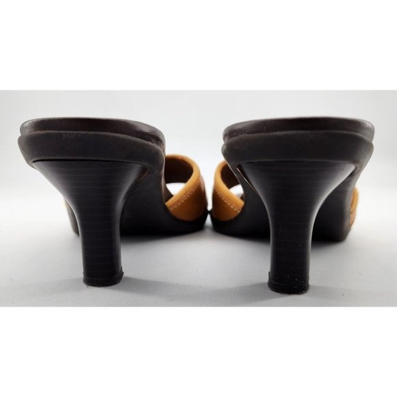 Aerology by Aerosoles Women's Orange Leather Open Toe "Most Likely" Heels Sz 8.5 - Picture 7 of 12